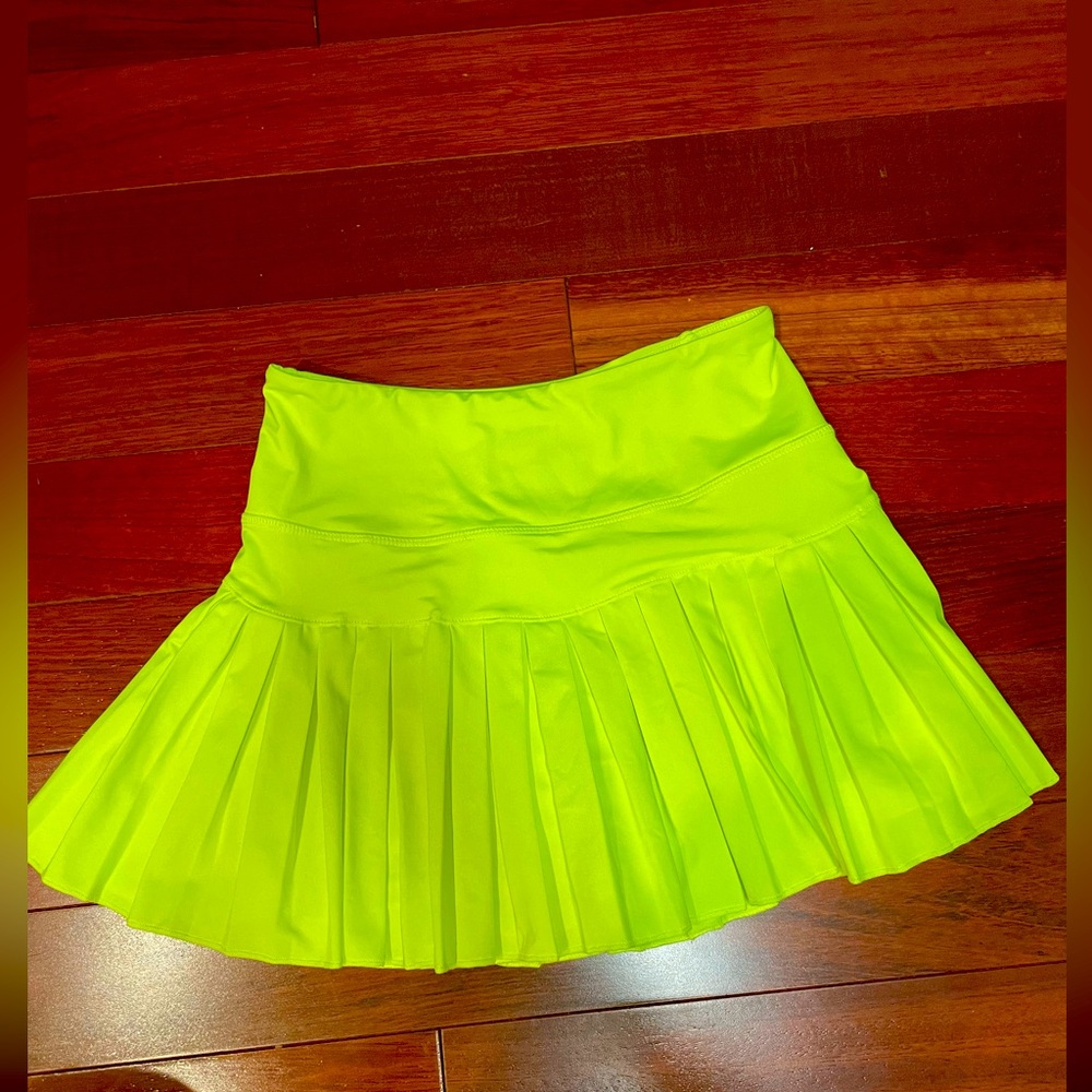 Neon Yellow Pleated Tennis Skirt Sz Small